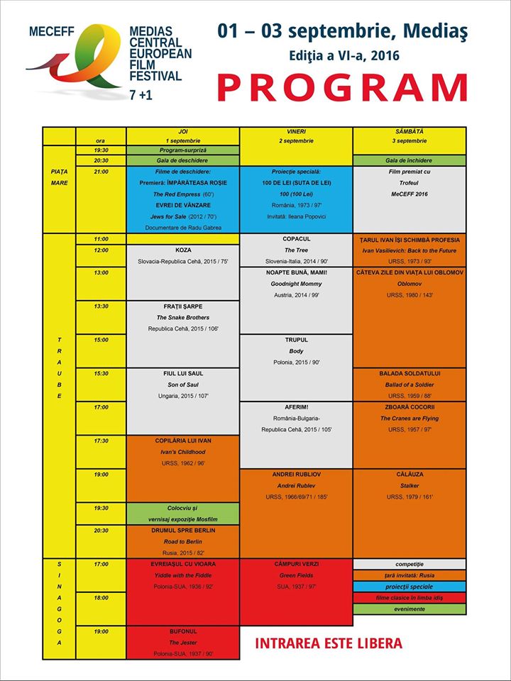 MEDIAŞ CENTRAL EUROPEAN FILM FESTIVAL 2016
